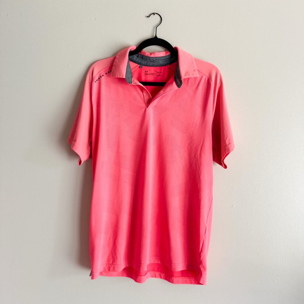 Under Armour Pink Loose Short Sleeve Polo - Large